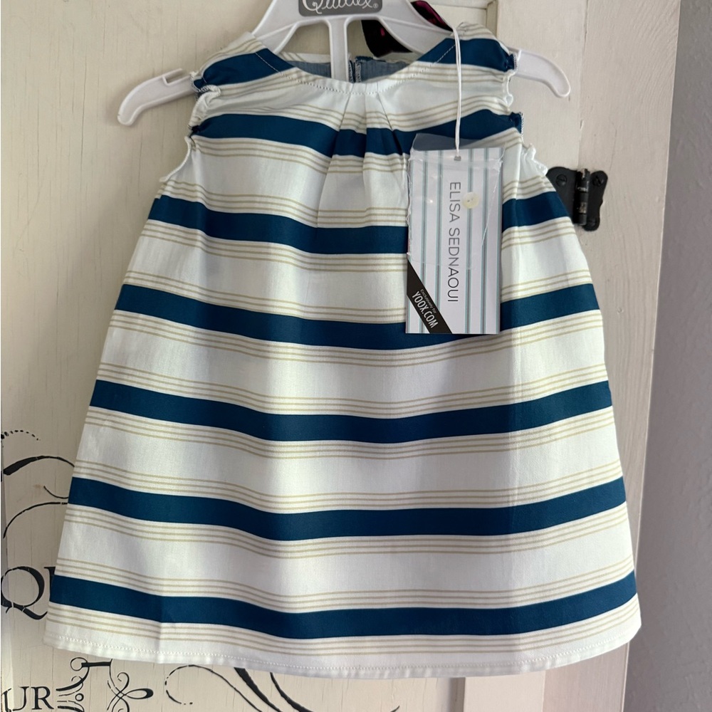 NWT Authentic Designer Elisa Sandaoui Baby Sundress with Matching Bloomers - Picture 9 of 16